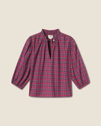 Orly Blouse in Mulled Wine Plaid - Bliss Boutiques