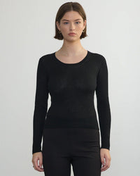 Margaret O'Leary Clothing Scoop Neck Pullover in Black