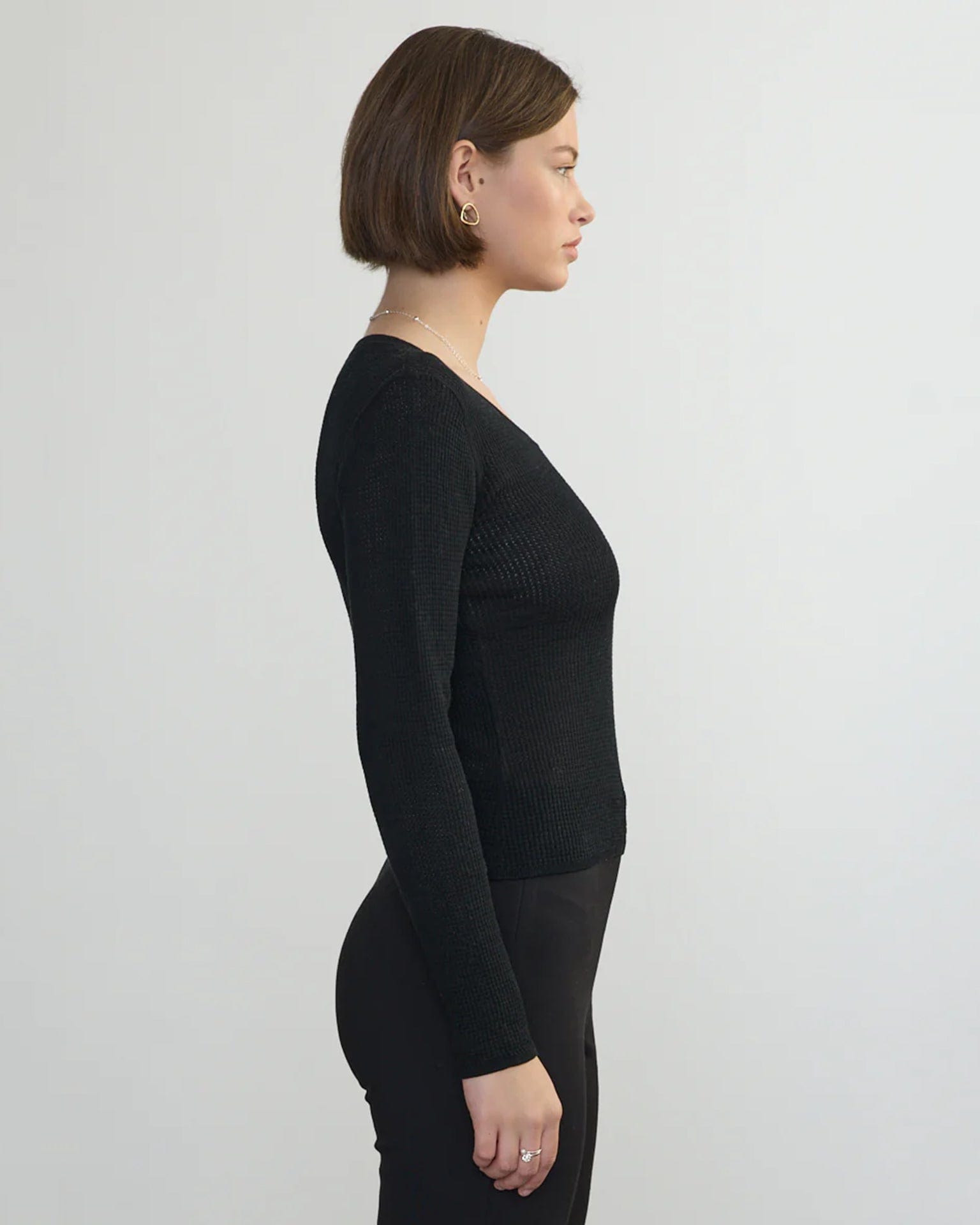 Margaret O'Leary Clothing Scoop Neck Pullover in Black
