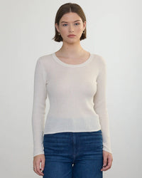 Margaret O'Leary Clothing Scoop Neck Pullover in Ivory