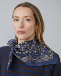 Moismont Accessories Slate Grey Milan Cotton Square Scarf No 675 in Slate Grey