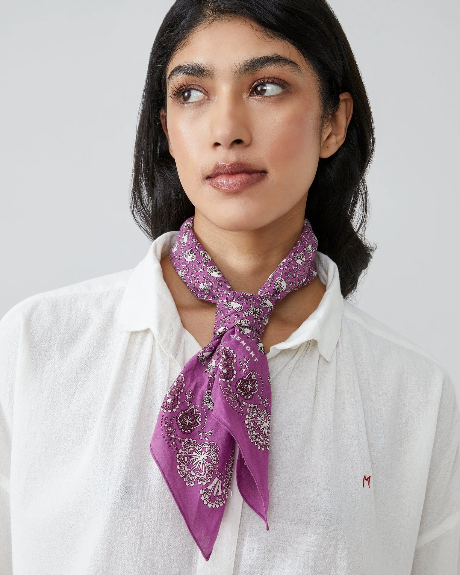 Moismont Accessories Azalea Milan Cotton Square Scarf No 675 in Azalea