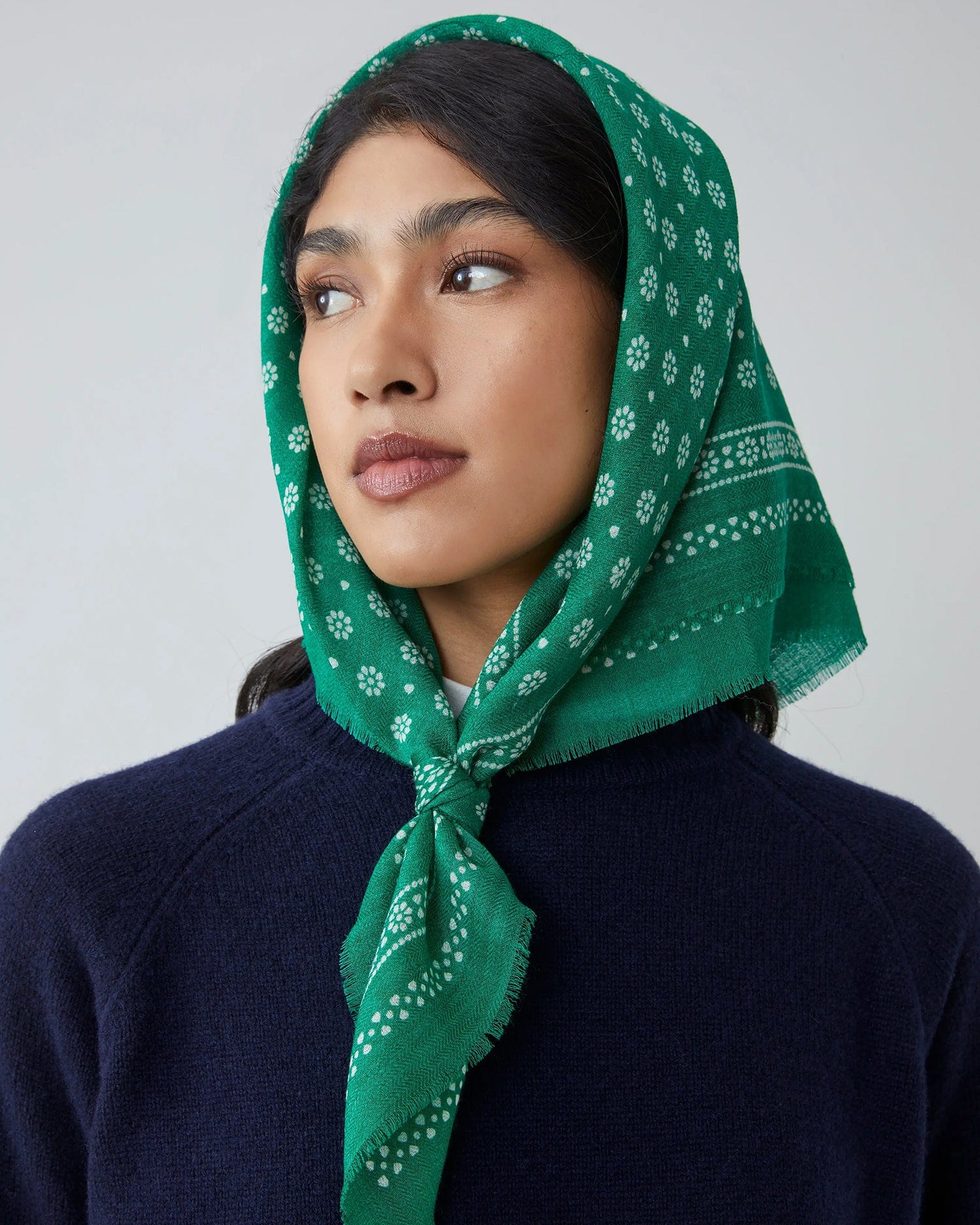 Moismont Accessories Oxford Green Olaf Wool Square Scarf No 676 in Oxford Green