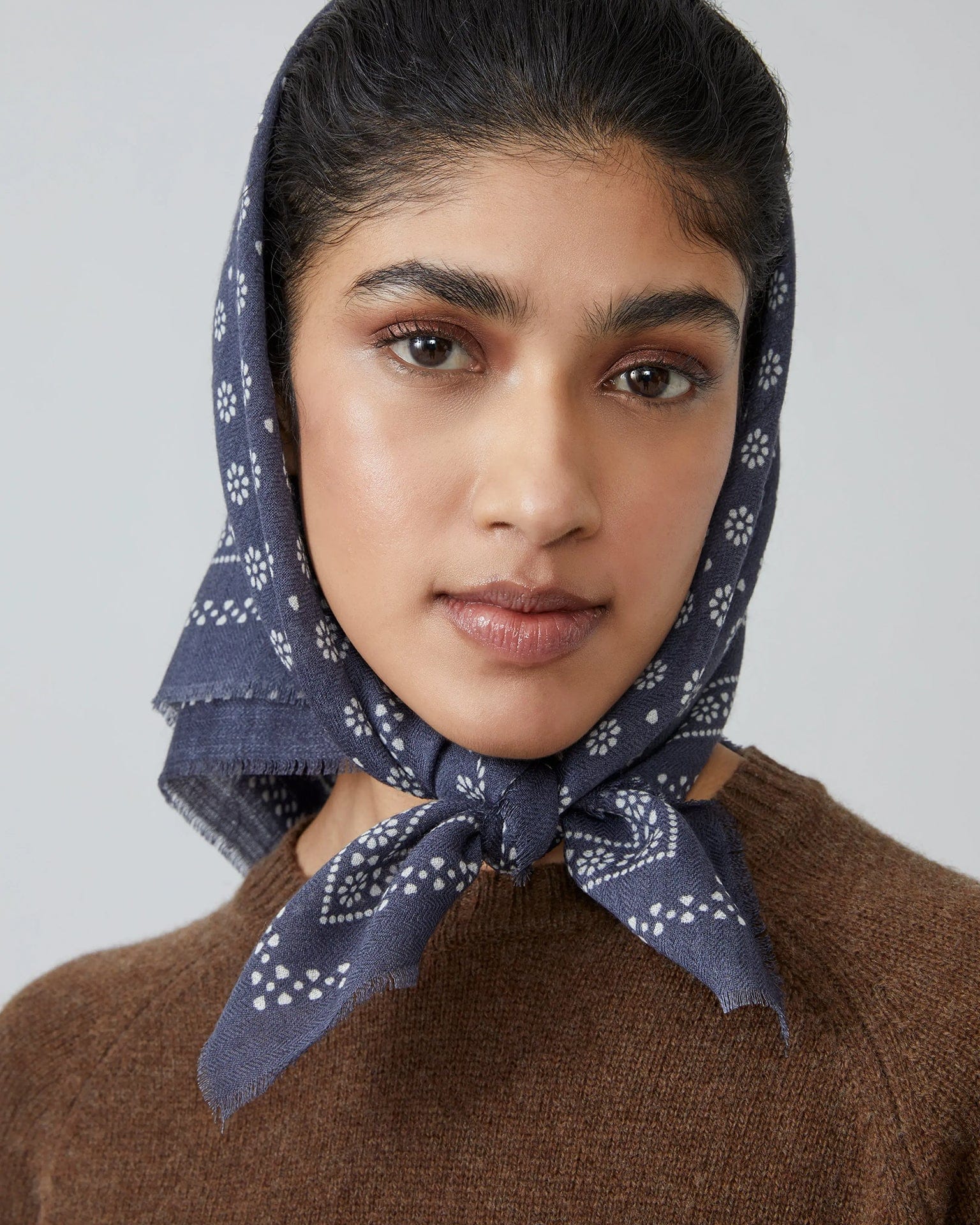 Moismont Accessories Slate Grey Olaf Wool Square Scarf No 676 in Slate Grey