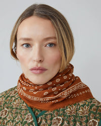 Moismont Accessories Toffee Olaf Wool Square Scarf No 676 in Toffee