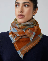 Moismont Chai Wool Square Scarf No 752 in Toffee