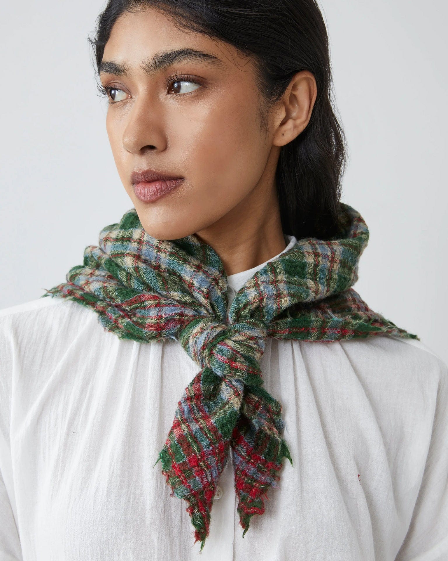 Moismont Accessories British Green Magda Wool Square Scarf No 793 in British Green