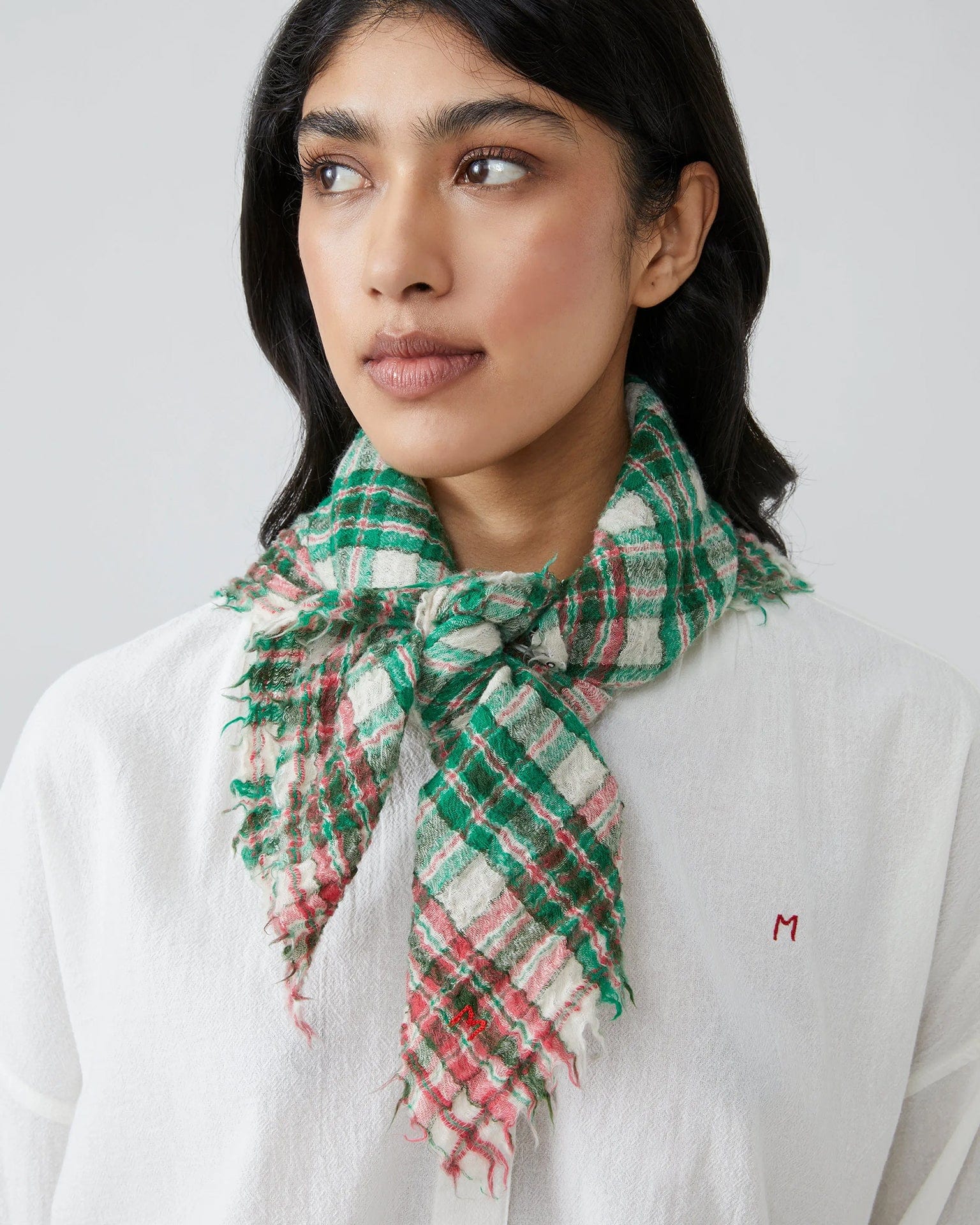 Moismont Accessories Oxford Green Magda Wool Square Scarf No 793 in Oxford Green