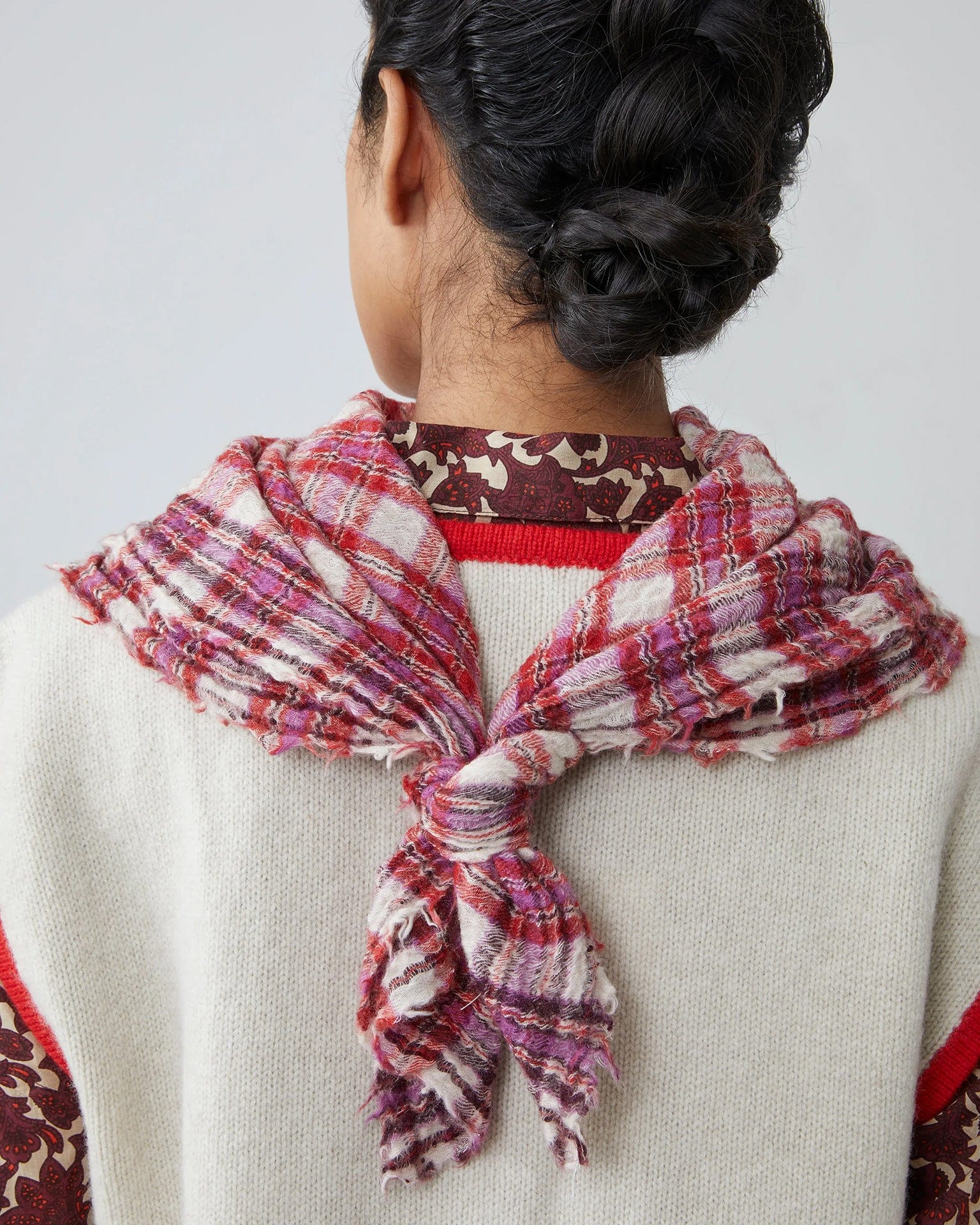 Moismont Accessories Lipstick Magda Wool Square Scarf No 793 in Lipstick