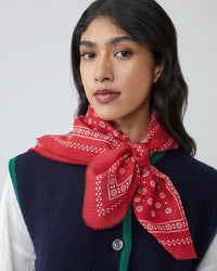 Moismont Accessories Carmin Olaf Wool Square Scarf No 676 in Carmin