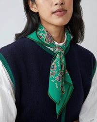 Moismont Accessories Oxford Green Colibri Silk Square Scarf No 763 in Oxford Green