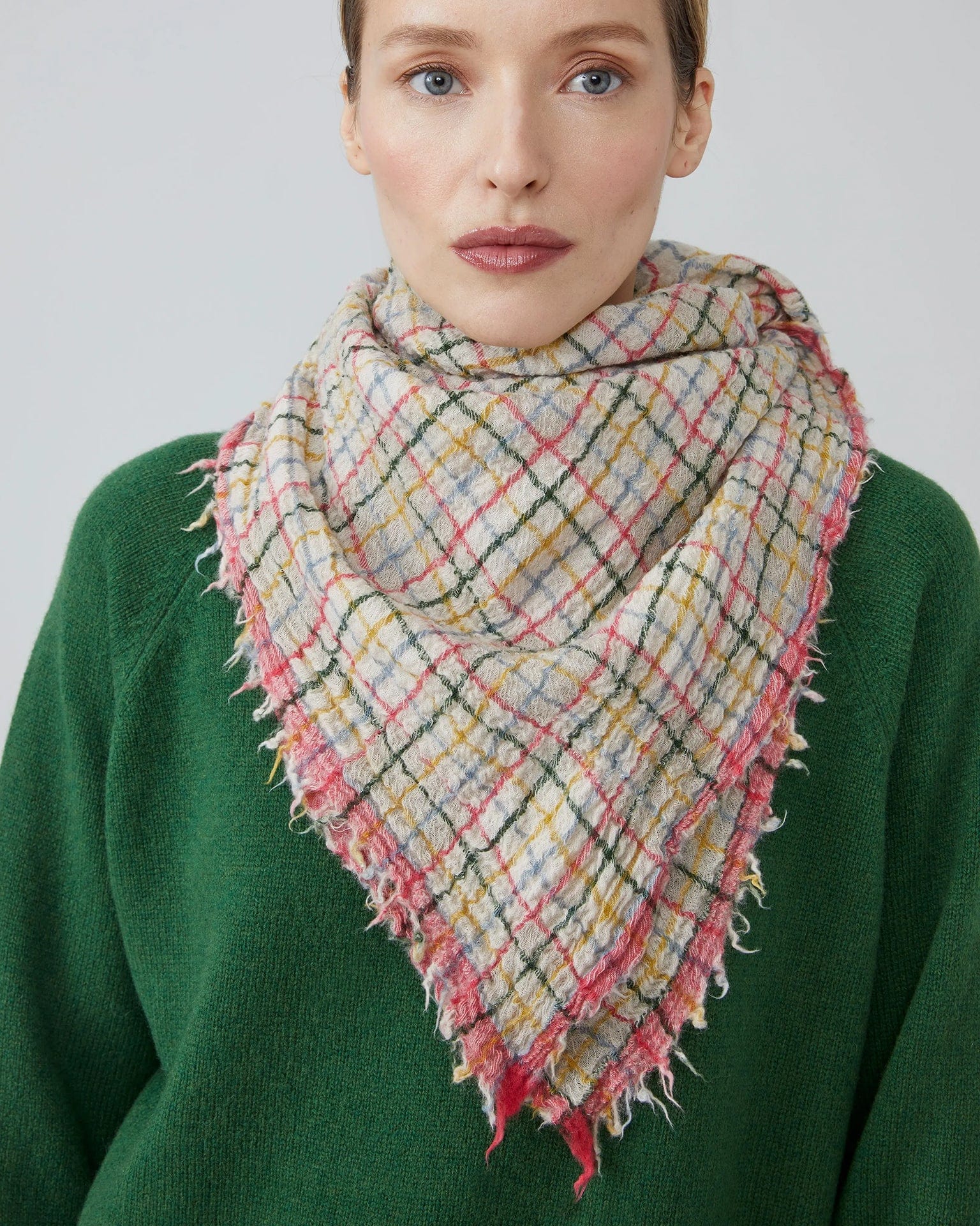 Moismont Accessories Daisy Pink MC Lean Wool Square Scarf No 799 in Daisy Pink