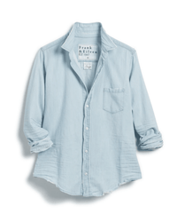 Barry Tailored Button Up Shirt in Classic Blue Wash - Bliss Boutiques