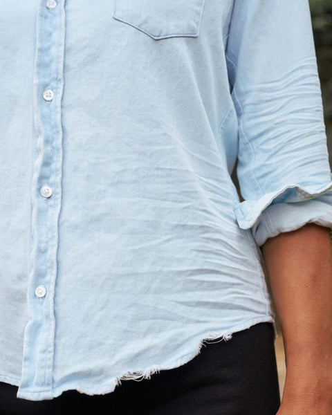 Frank & Eileen Barry Tailored Button Up Shirt in Classic Blue Wash