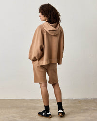 Luma Oversize FT Poncho in Faded Caramel - Bliss Boutiques