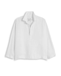 Frank & Eileen Gabi Popover Shirt in White Linen