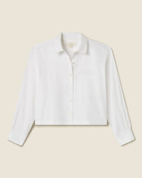 Trovata Birds of Paradis Clothing Nessa Shirt in White Cotton Twill