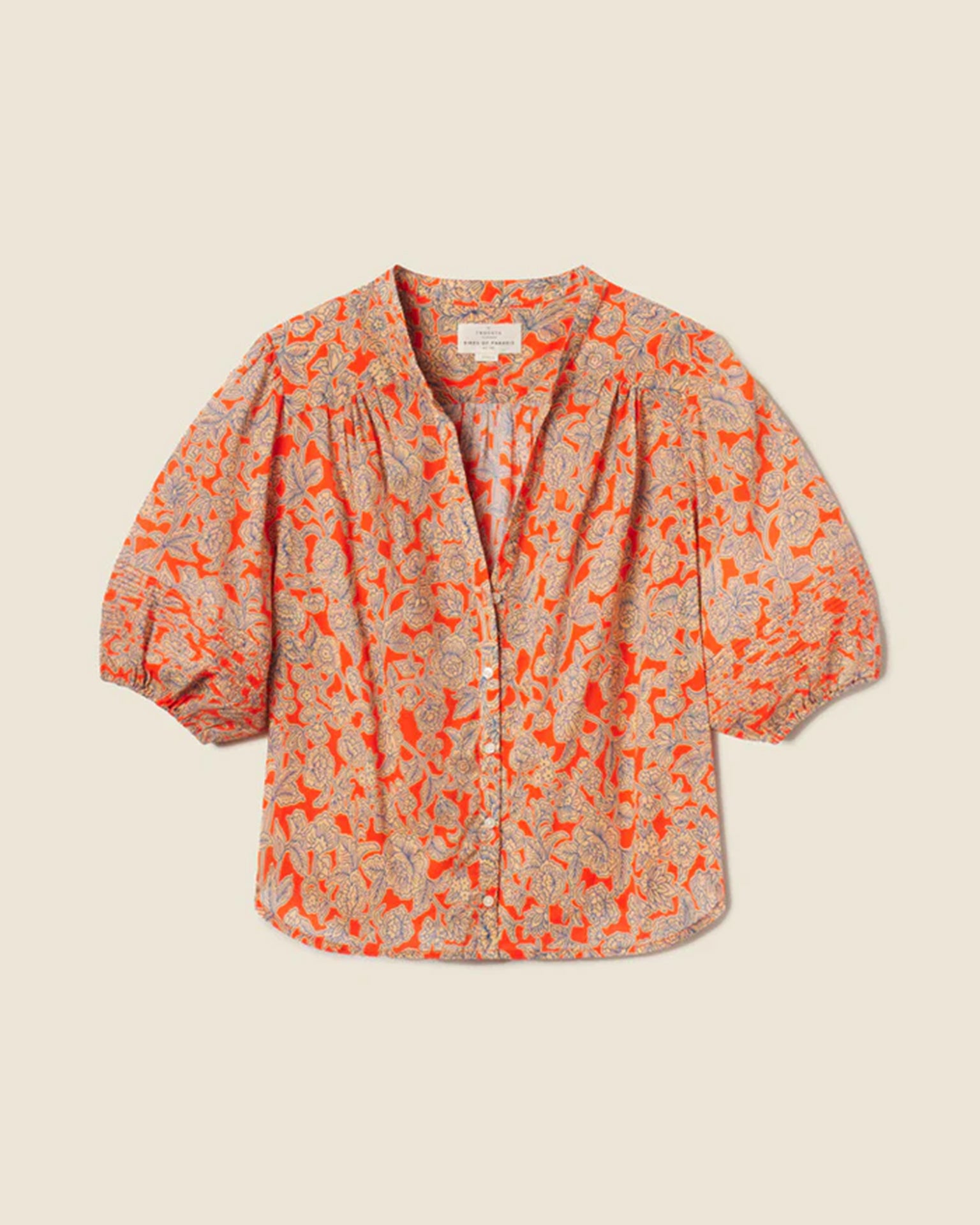 Trovata Birds of Paradis Loren Blouse in Vermillion Vine