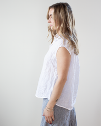 CP Shades Patti Linen Top in White