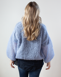 Maiami Light Mohair Bomber Cardigan in Soft Blue