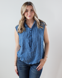 CP Shades Patti Indigo Poplin in Bleach