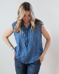 CP Shades Patti Indigo Poplin in Bleach