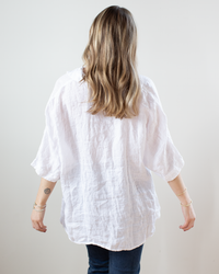 CP Shades Nico Linen S/S Button Up in White