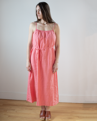 Shirred Cami Maxi Dress in Camellia Coral