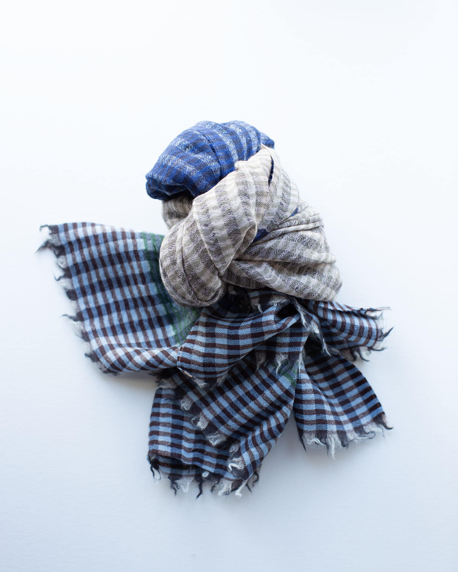 Épice Stripe Wool Scarf in Green/Brown/Navy