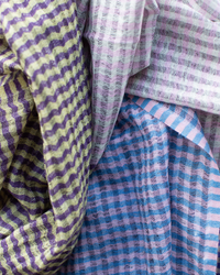 Épice Micro Plaid Wool Scarf in Purple/Blue