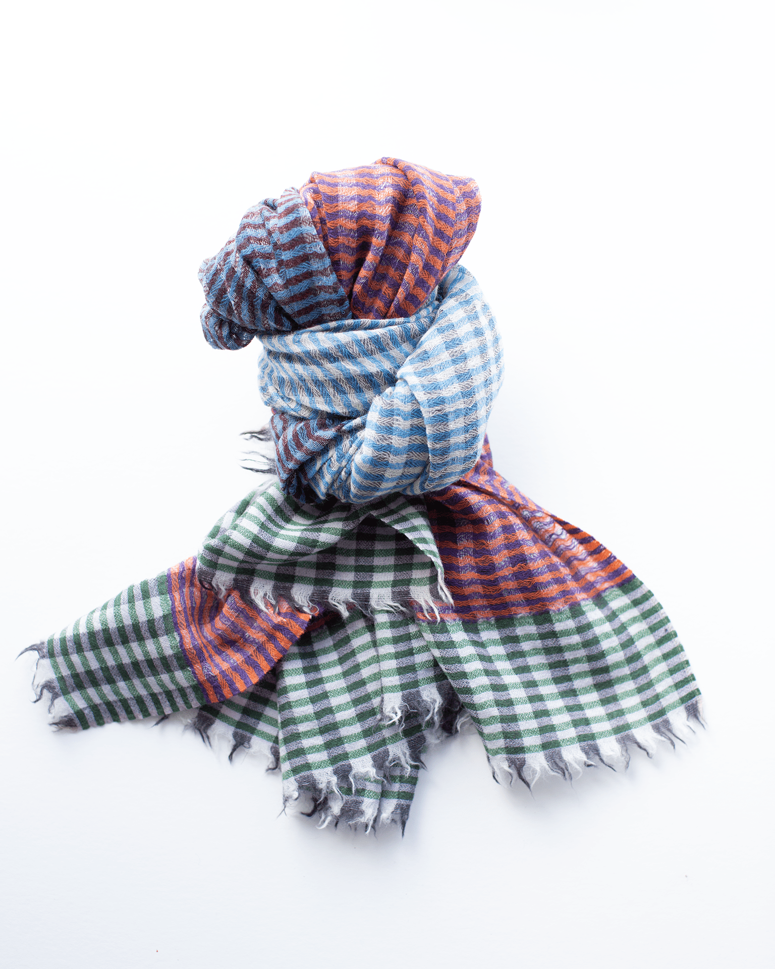Épice Accessories Purple/Blue/Red Stripe Wool Scarf in Purple/Blue/Red