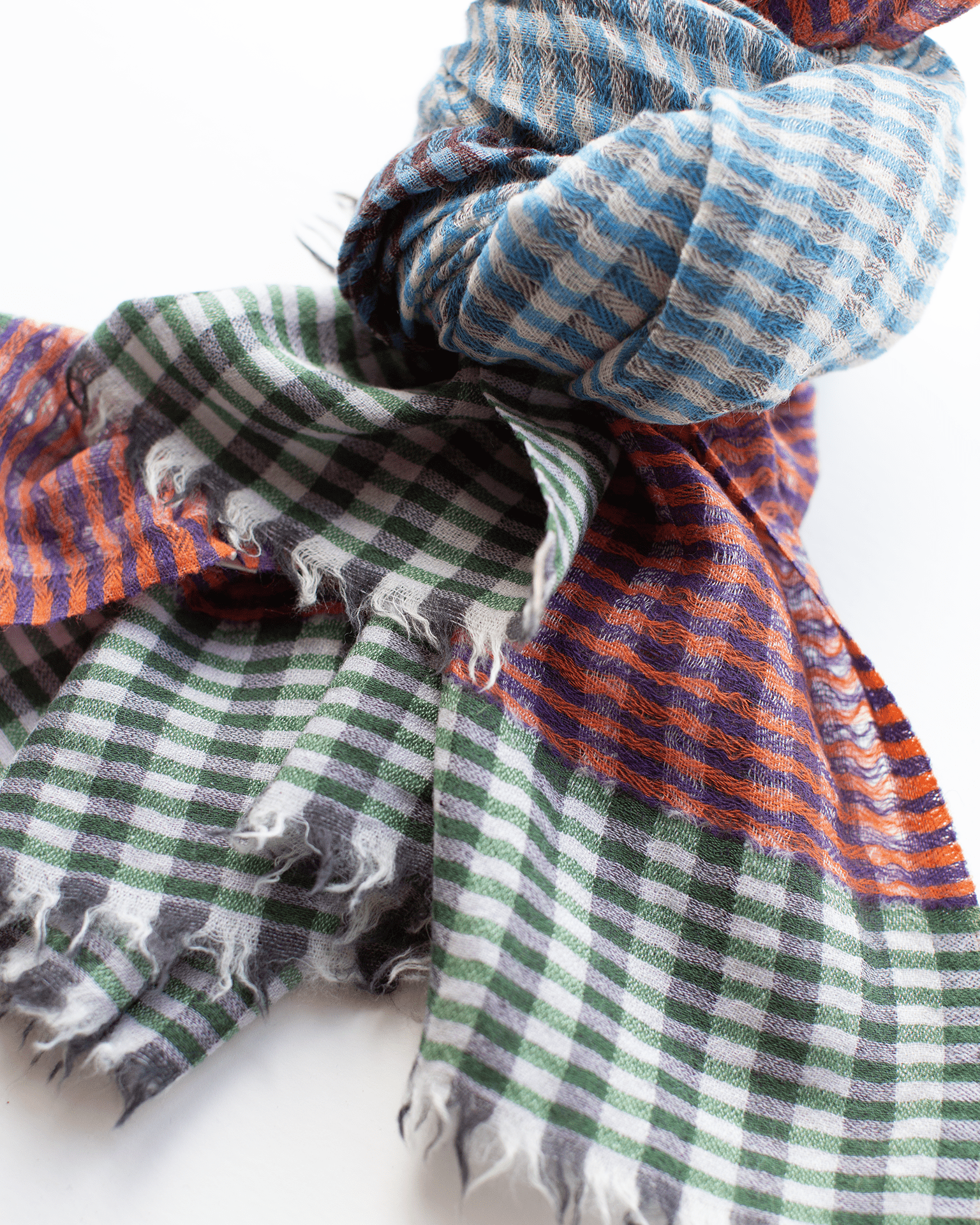 Épice Accessories Purple/Blue/Red Stripe Wool Scarf in Purple/Blue/Red