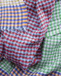 Épice Accessories Green/Caramel Micro Plaid Wool Scarf in Green/Caramel