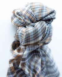 Épice Accessories Charcoal Plaid Wool Scarf in Charcoal