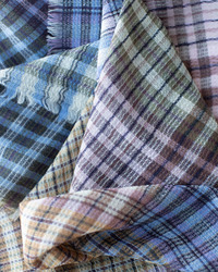Épice Plaid Wool Large Bandana in Air