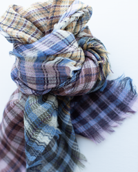 Épice Plaid Wool Large Bandana in Air