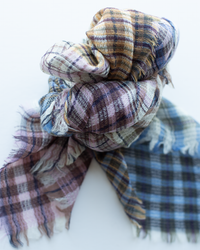 Épice Plaid Wool Large Bandana in Air