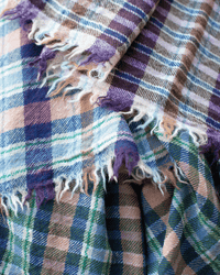 Épice Accessories Forest Cross Plaid Wool Scarf in Forest