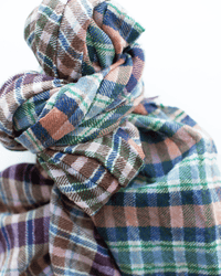 Cross Plaid Wool Scarf in Forest - Bliss Boutiques