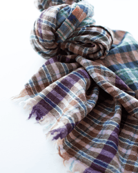 Cross Plaid Wool Scarf in Forest - Bliss Boutiques