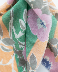Épice Bold Daisy Wool Silk & Cashmere Bandana in Ming Green