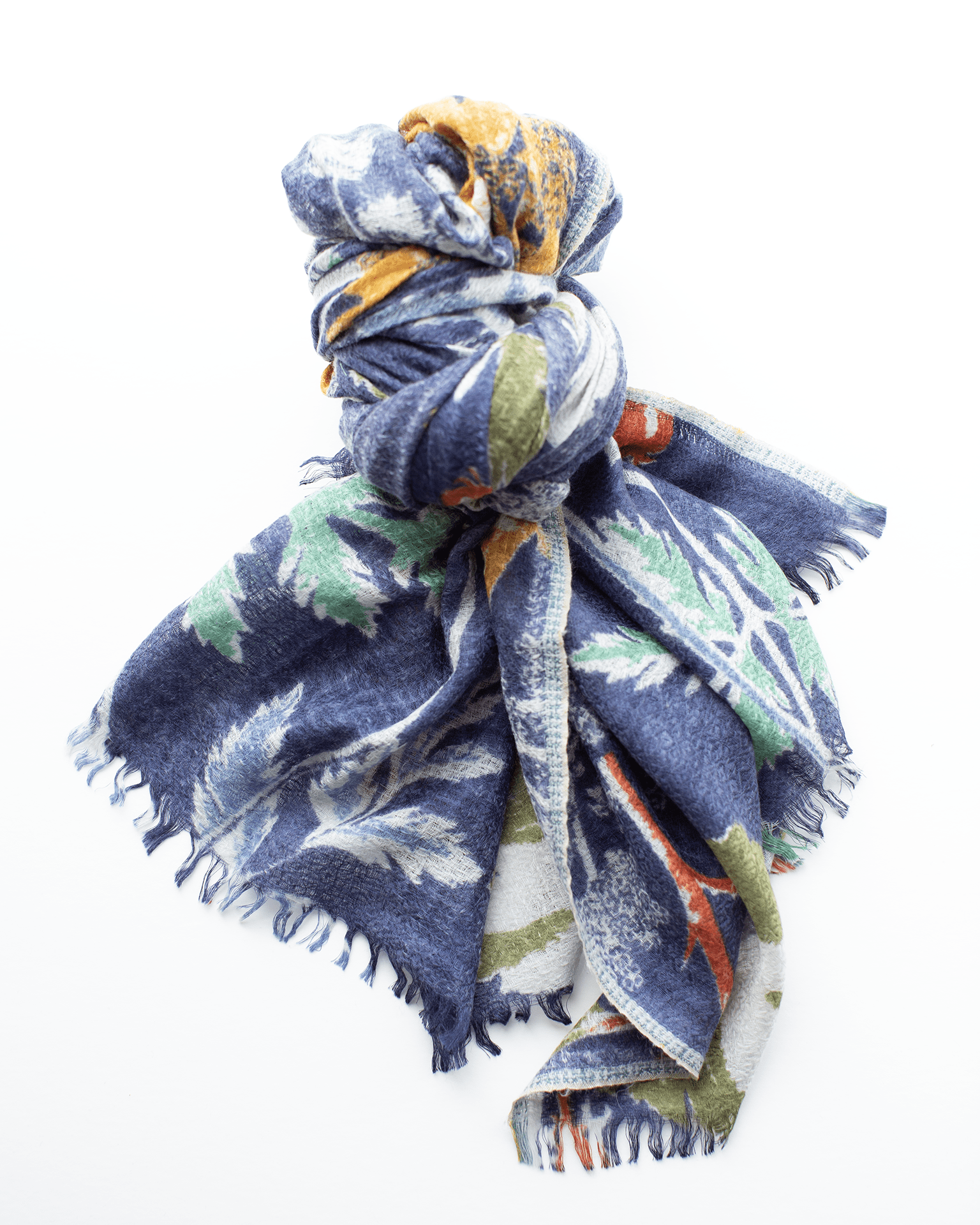 Épice Accessories Indigo Botanica Wool Silk & Cashmere Scarf in Indigo