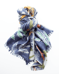 Épice Accessories Indigo Botanica Wool Silk & Cashmere Scarf in Indigo