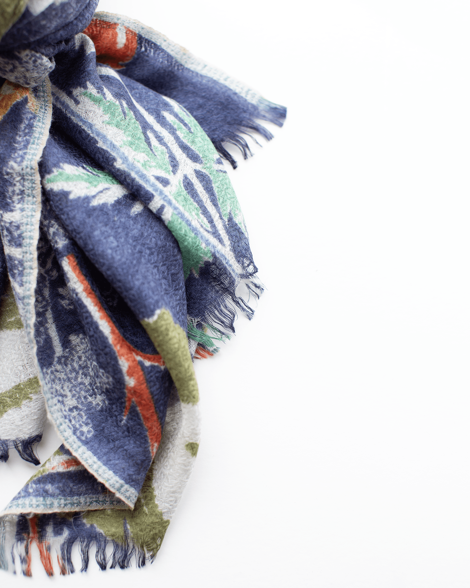 Épice Accessories Indigo Botanica Wool Silk & Cashmere Scarf in Indigo