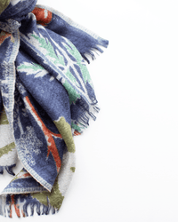 Épice Accessories Indigo Botanica Wool Silk & Cashmere Scarf in Indigo