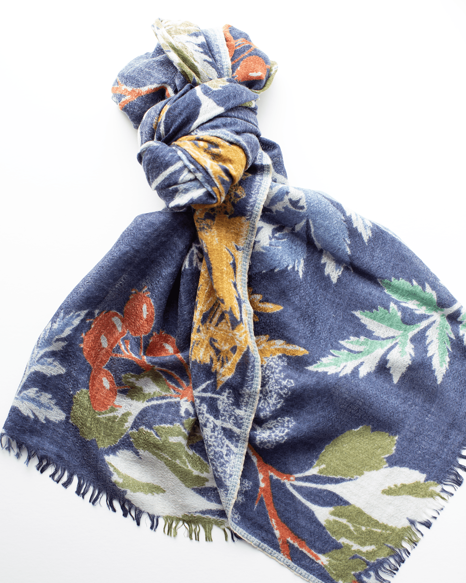 Épice Accessories Indigo Botanica Wool Silk & Cashmere Scarf in Indigo