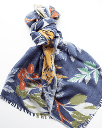 Épice Accessories Indigo Botanica Wool Silk & Cashmere Scarf in Indigo