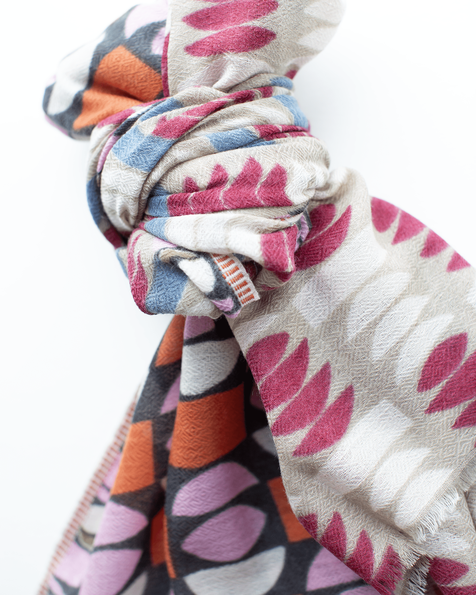 Épice Accessories Taupe Pop Geo Wool Silk & Cashmere Scarf in Taupe