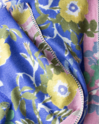 Épice Pop Flower Wool & Cashmere Scarf in Wedgewood