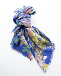 Épice Accessories Wedgewood Pop Flower Wool & Cashmere Scarf in Wedgewood
